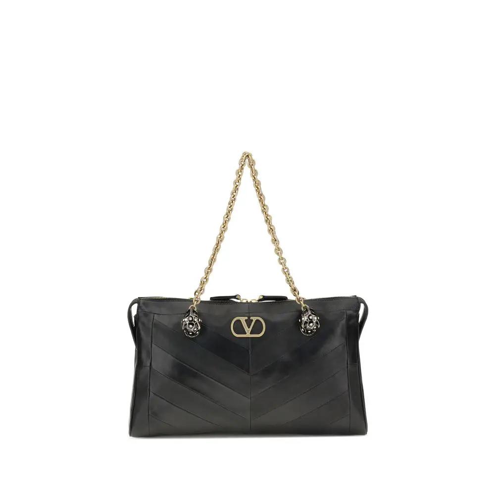 Valentino Garavani Black Lamb Ovis Aries Aries Shoulder Bag