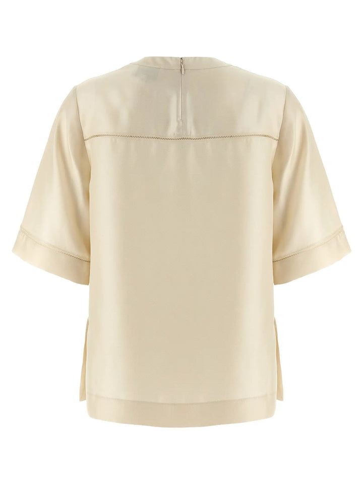 Loulou De Saison Beige Silk Blouse