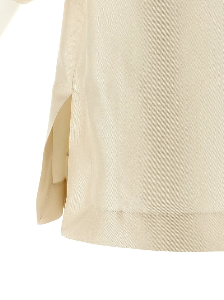 Loulou De Saison Beige Silk Blouse