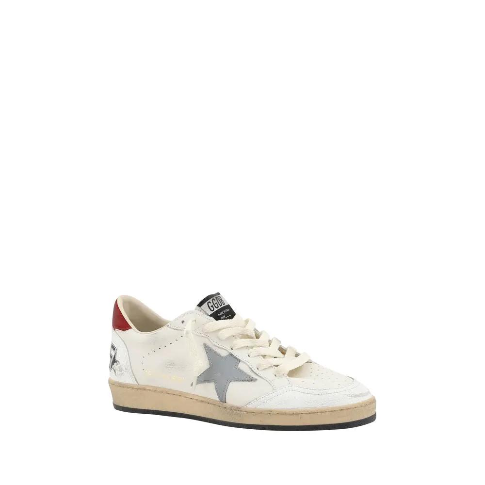 Golden Goose Sample Sale | Golden Goose Beige Calf Leather Bos Taurus Low Top Sneakers - | Designer outlet