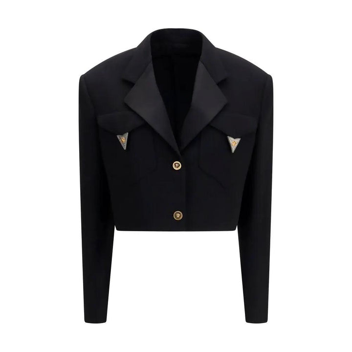 Versace Black Wool Oves Aries Blazer