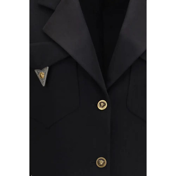 Versace Black Wool Oves Aries Blazer