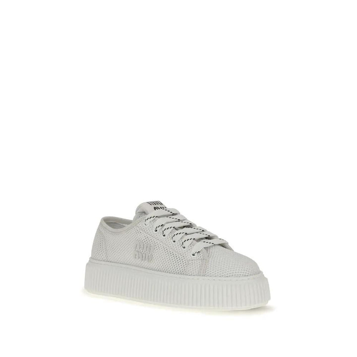 Miu Miu White Polyamide Platform Sneakers