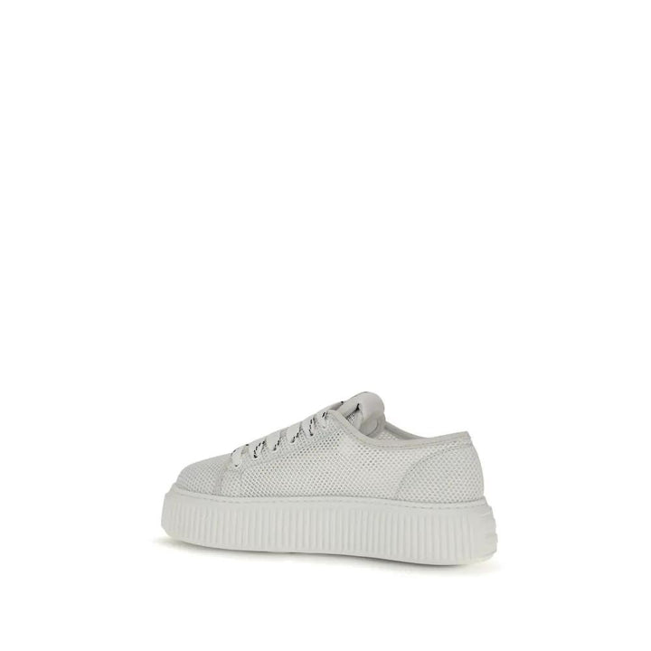 Miu Miu White Polyamide Platform Sneakers