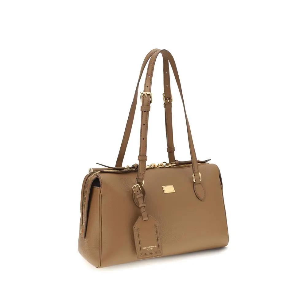 Dolce &amp; Gabbana Beige Calf Leather Bos Taurus Shoulder Bag