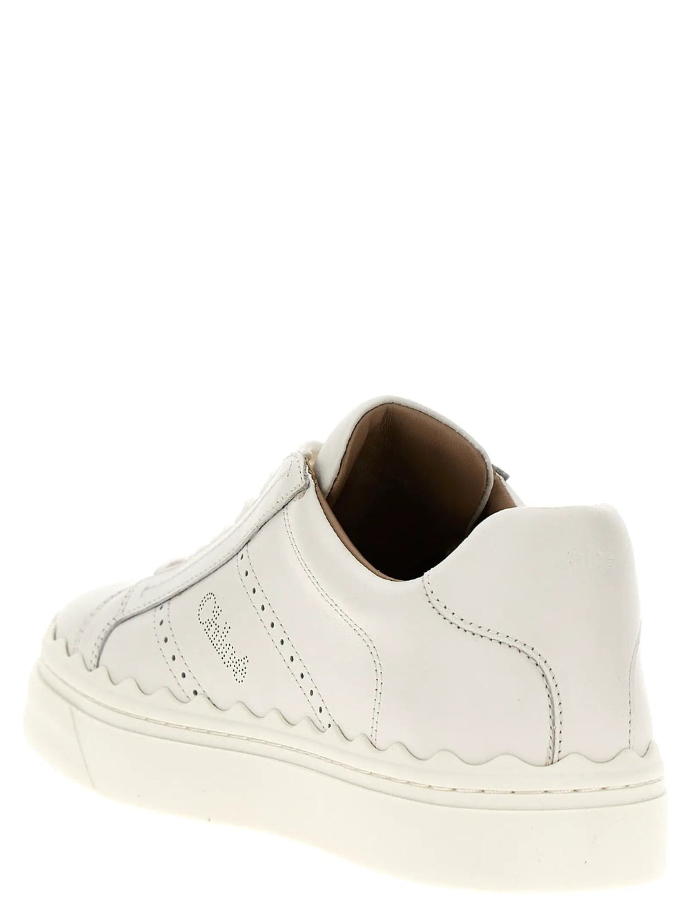 Chloé Sample Sale | Chloé White Leather Low Top Sneakers - | Designer outlet