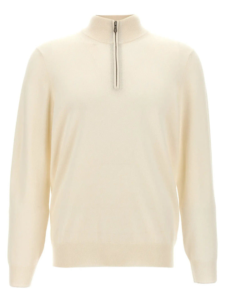 Brunello Cucinelli White Cashmere Cardigan