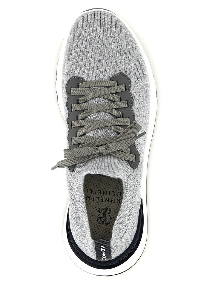 Brunello Cucinelli Gray Cotton Athletic Sneakers