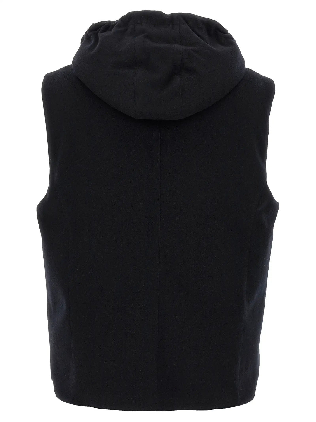 Brunello Cucinelli Black Wool Sleeveless Jacket
