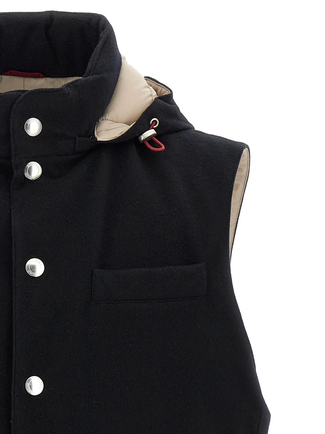 Brunello Cucinelli Black Wool Sleeveless Jacket