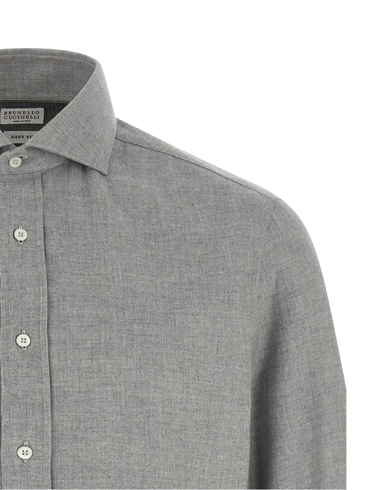 Brunello Cucinelli Gray Cotton Blouse