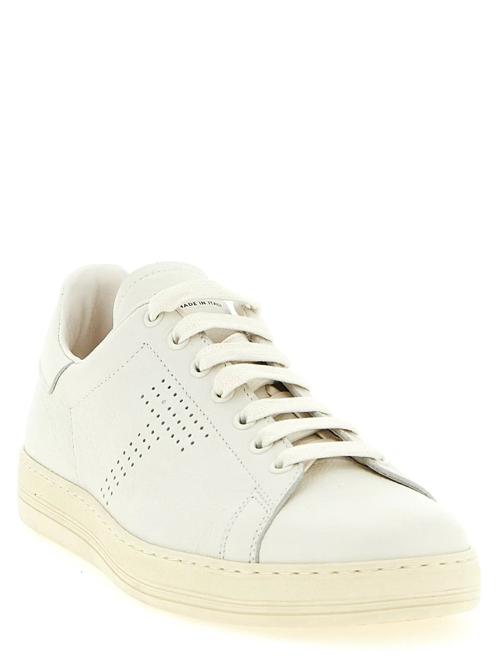 Tom Ford Sample Sale | Tom Ford White Leather Low Top Sneakers - | Designer outlet
