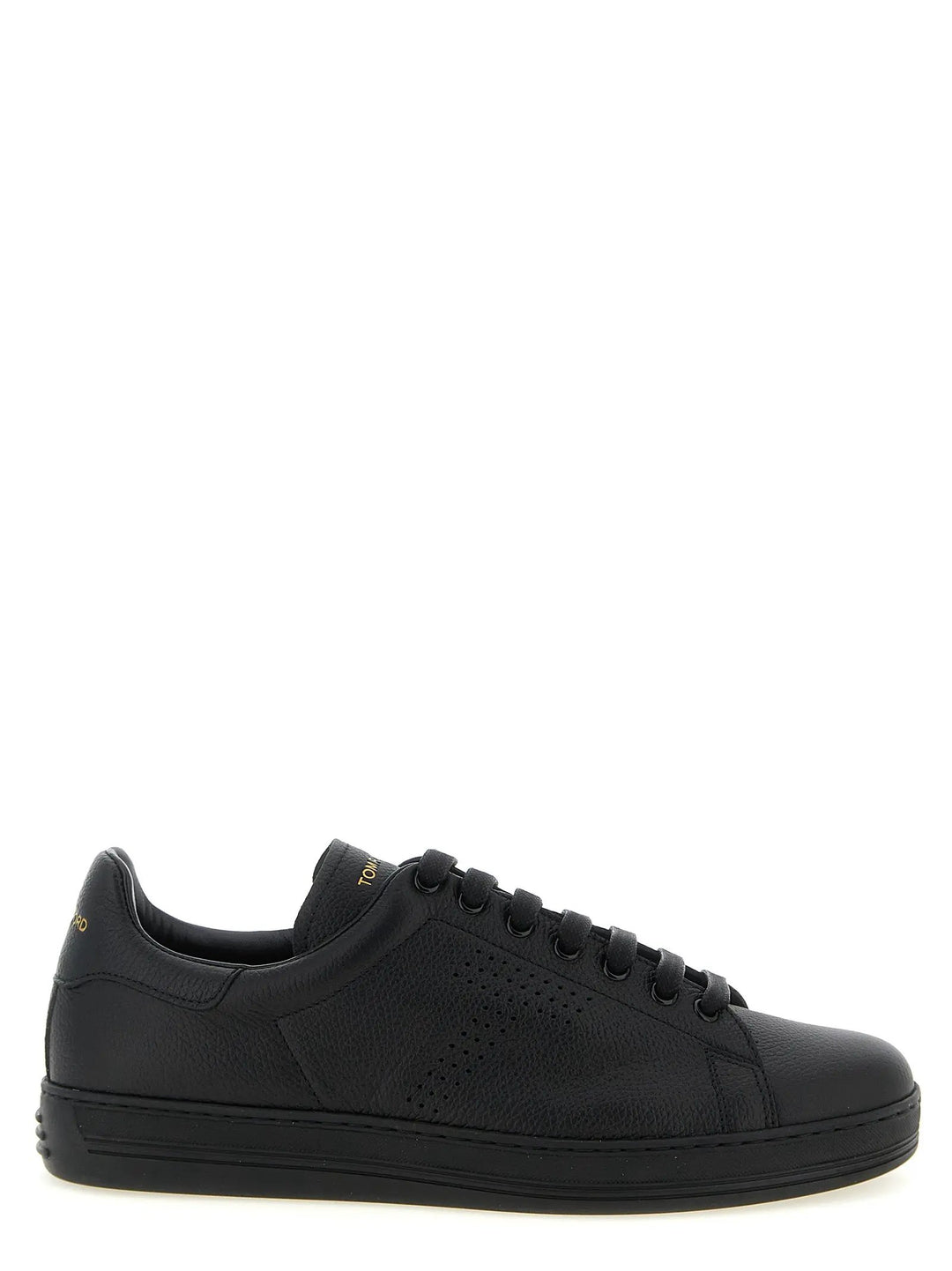 Tom Ford Black Leather Low Top Sneakers