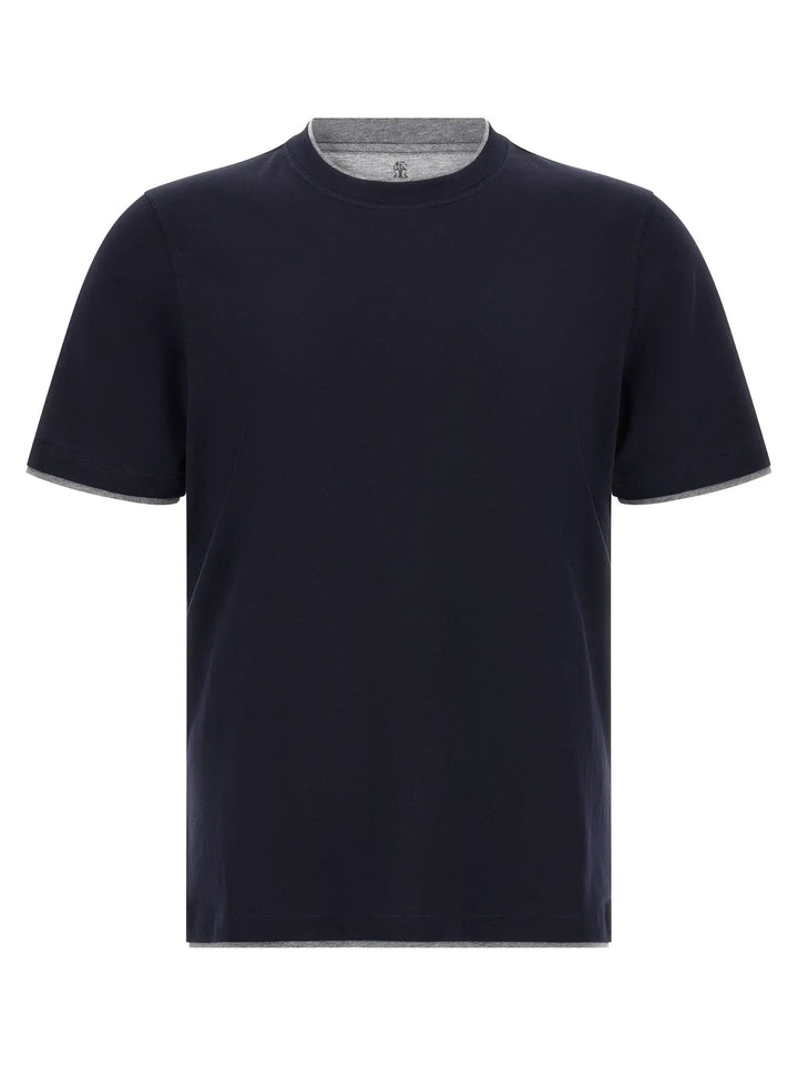 Brunello Cucinelli Blue Cotton T-Shirt