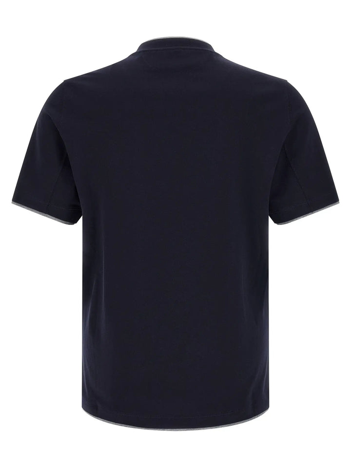 Brunello Cucinelli Blue Cotton T-Shirt