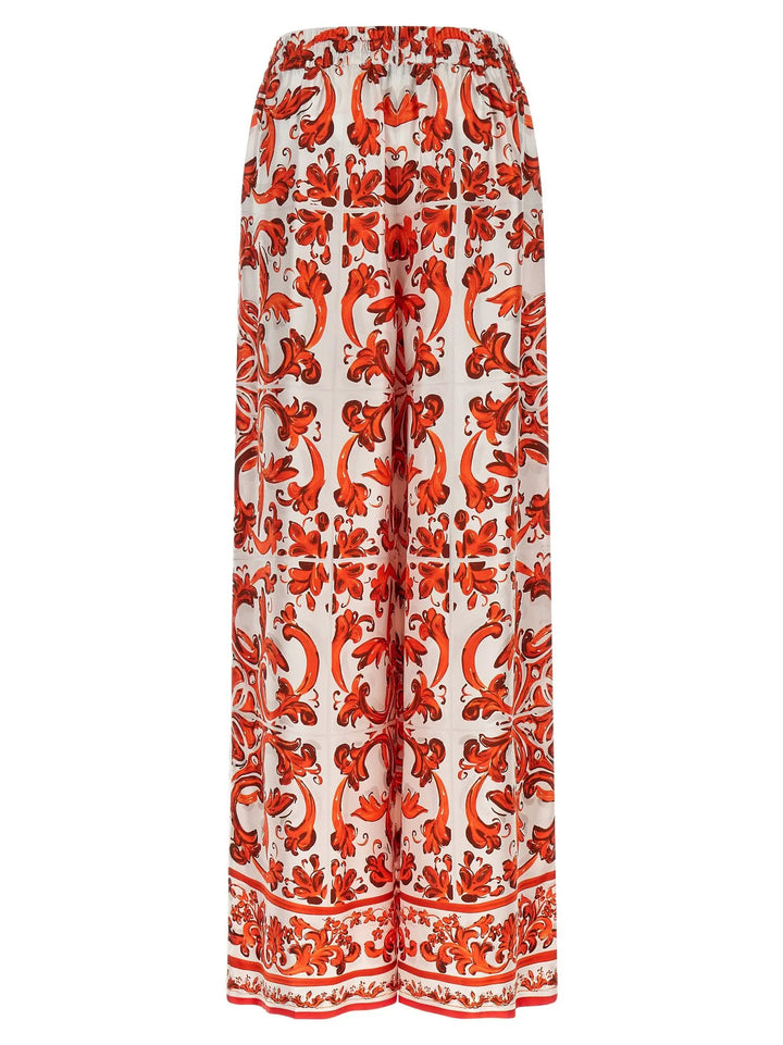 Dolce &amp; Gabbana Orange Silk Flared Pants