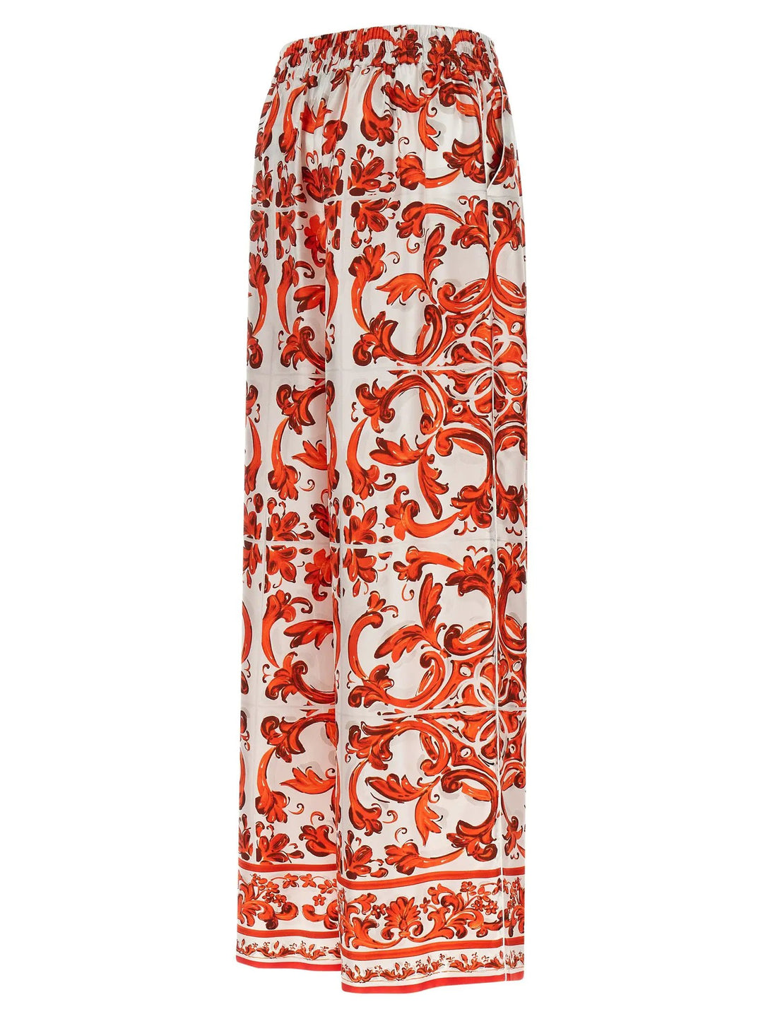 Dolce &amp; Gabbana Orange Silk Flared Pants