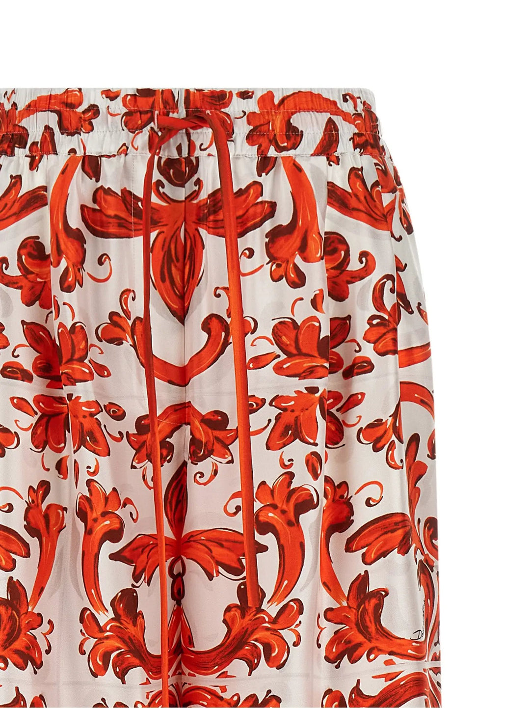 Dolce &amp; Gabbana Orange Silk Flared Pants