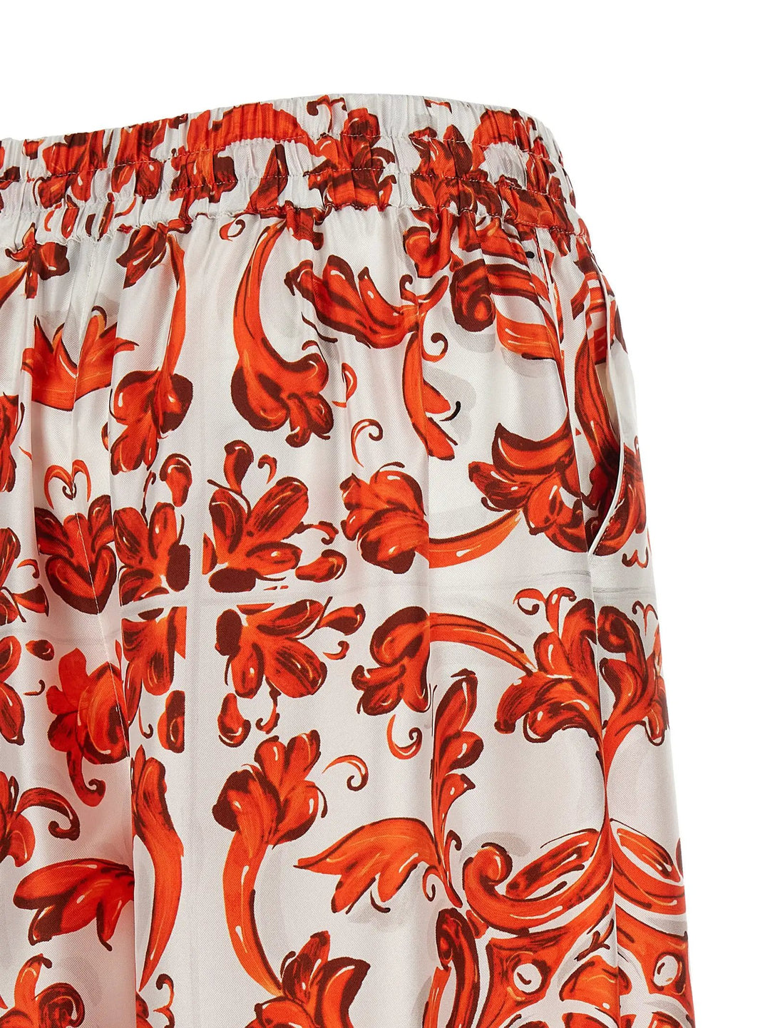 Dolce &amp; Gabbana Orange Silk Flared Pants