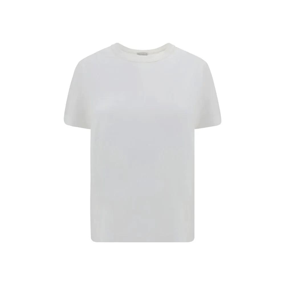 Brunello Cucinelli Sample Sale | Brunello Cucinelli White Cotton T-Shirt - | Designer outlet