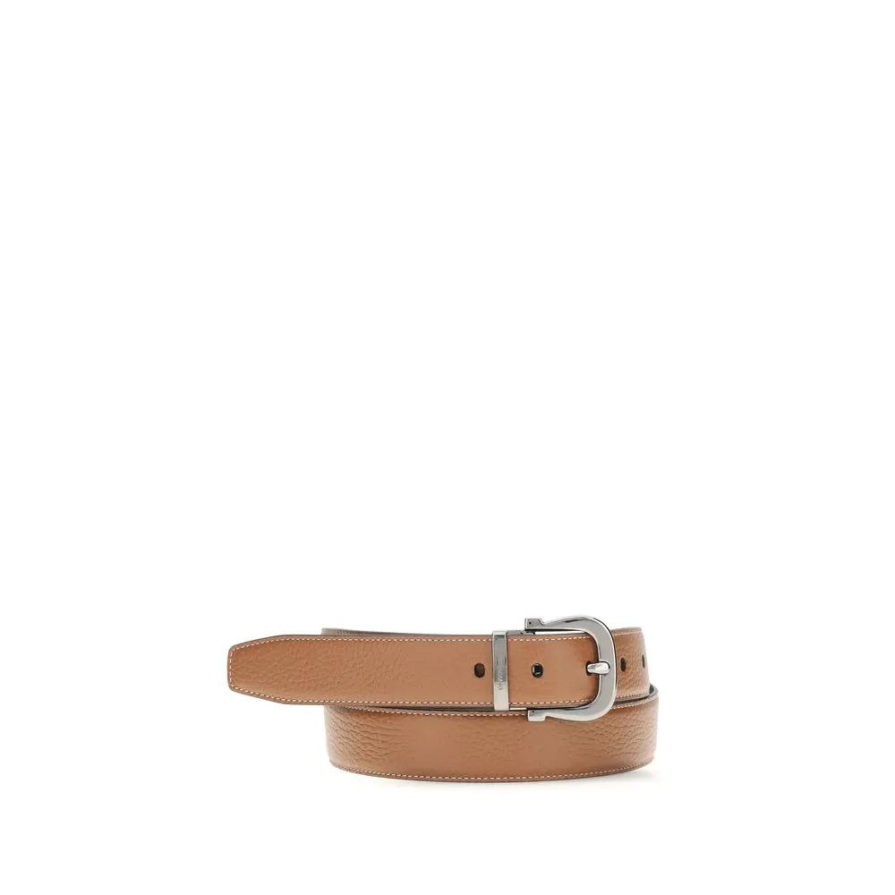 Ferragamo Sample Sale | Ferragamo Brown Calf Leather Bos Taurus Regular Belt - | Designer outlet
