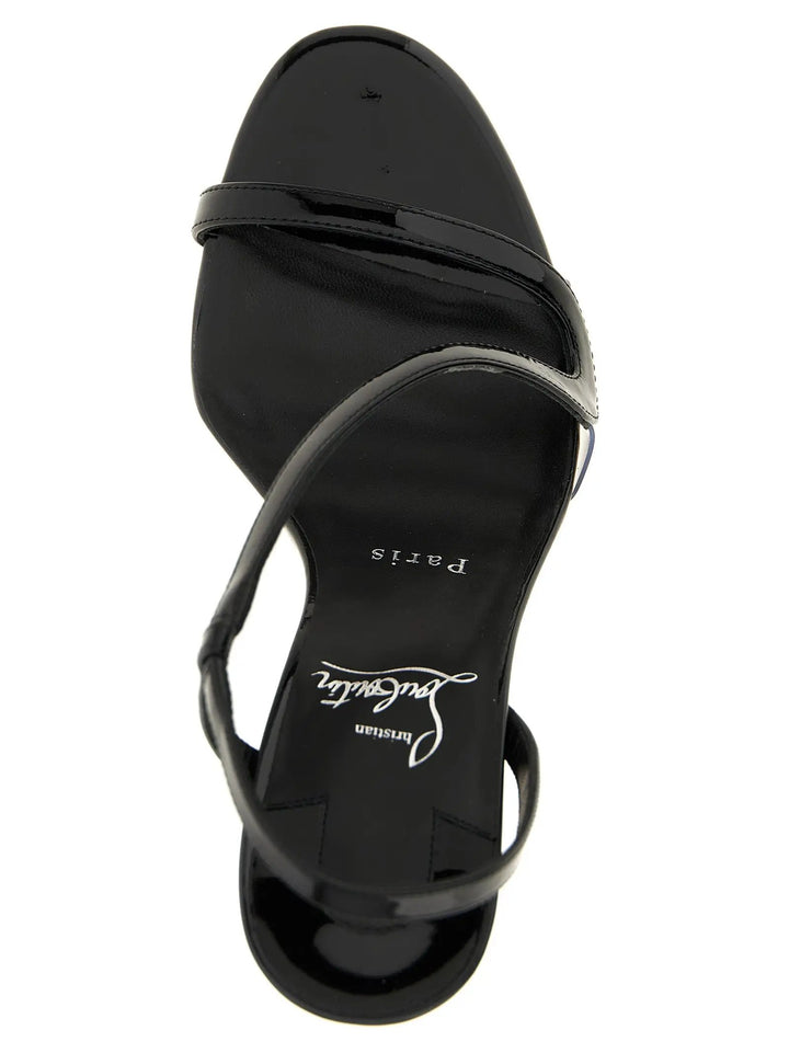 Christian Louboutin Black Calfskin Stiletto Heel Sandals