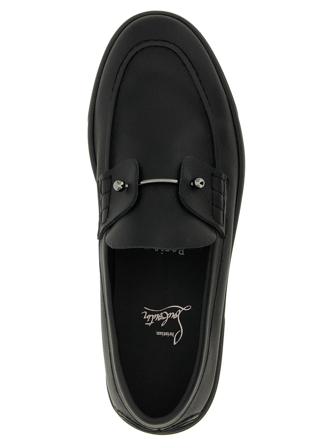 Christian Louboutin Black Calfskin Slip-On Loafers