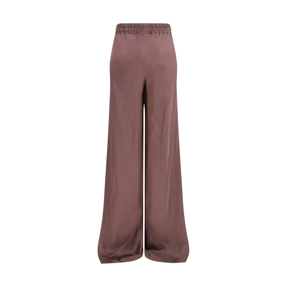 Rick Owens Brown Silk Casual Pants