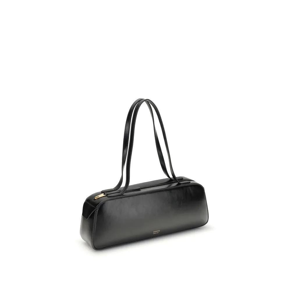 Khaite Sample Sale | Khaite Black Calf Leather Bos Taurus Shoulder Bag - | Designer outlet