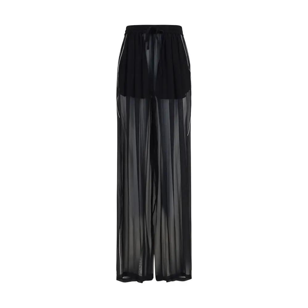 Dolce &amp; Gabbana Black Silk Casual Pants