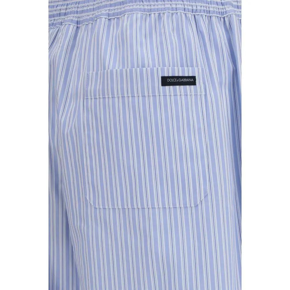 Dolce &amp; Gabbana Blue Cotton Casual Pants