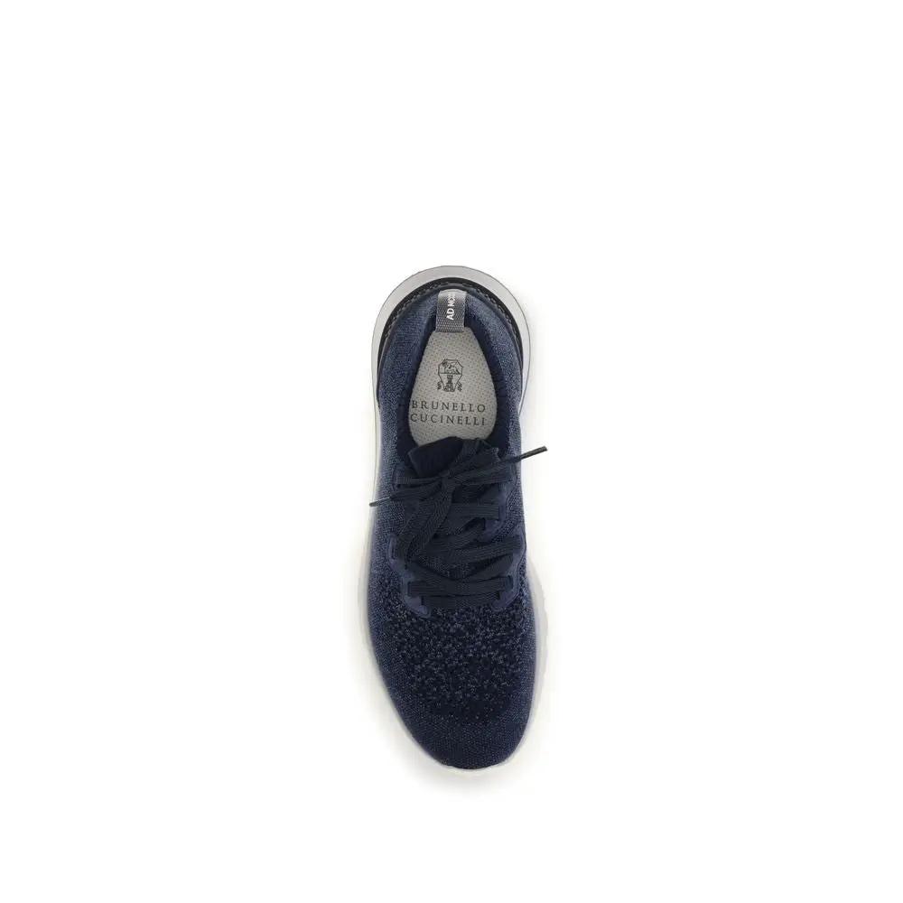 Brunello Cucinelli Blue Cotton Athletic Sneakers