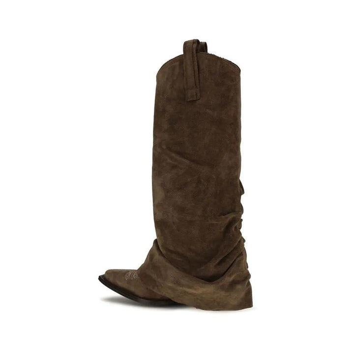 R13 Brown Calf Leather Bos Taurus Boots