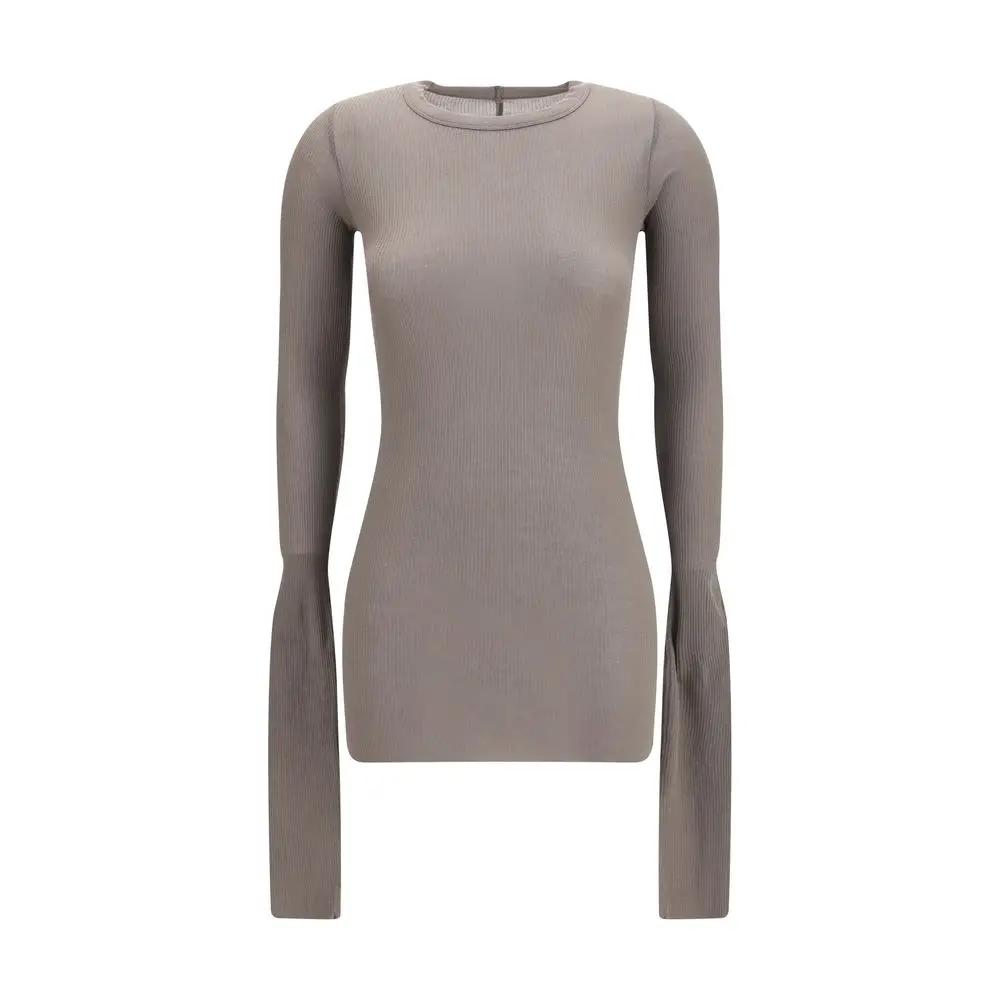 Rick Owens Gray Viscose Long Sleeve T-Shirt