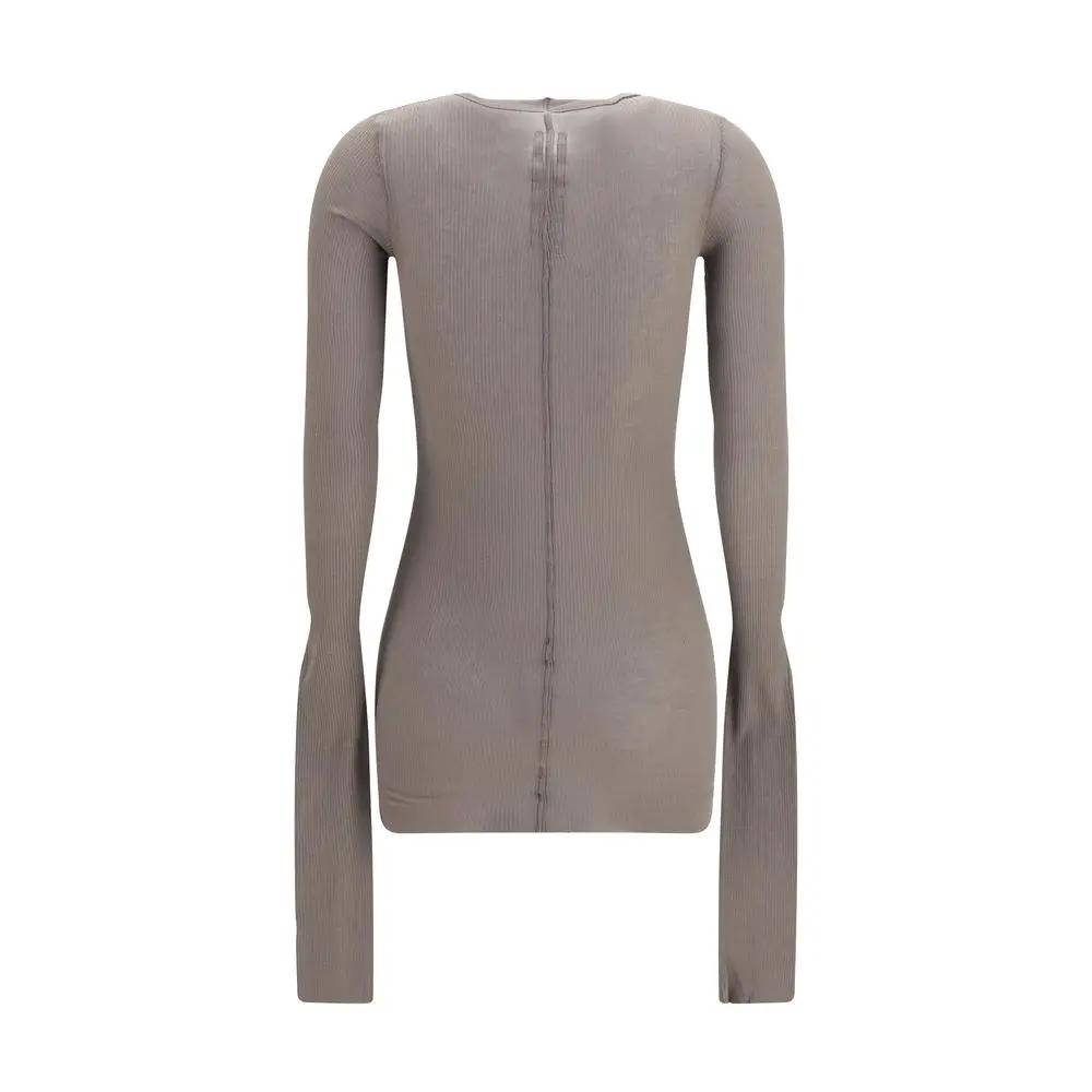 Rick Owens Sample Sale | Rick Owens Gray Viscose Long Sleeve T-Shirt - | Designer outlet