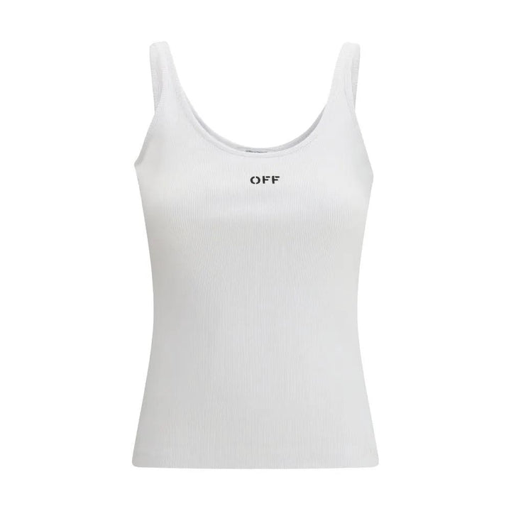 Off-White Sample Sale | Off-White White Cotton Sleeveles T-Shirt - | Designer outlet