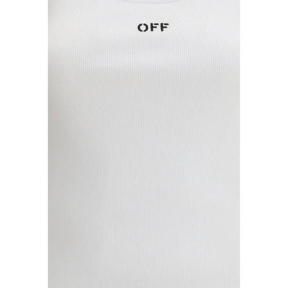Off-White Sample Sale | Off-White White Cotton Sleeveles T-Shirt - | Designer outlet
