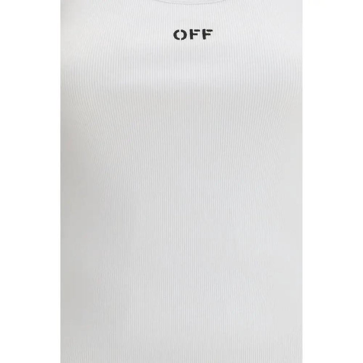 Off-White Sample Sale | Off-White White Cotton Sleeveles T-Shirt - | Designer outlet