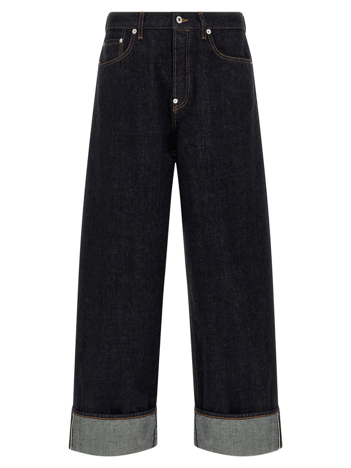 Kenzo Blue Cotton Straight-Leg Jeans