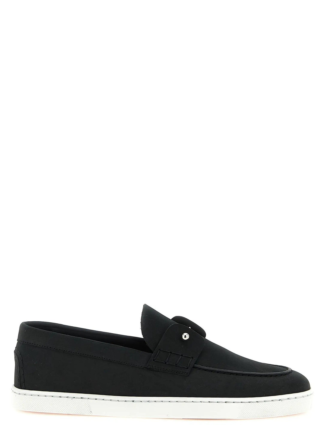 Christian Louboutin Black Calfskin Slip-On Loafers