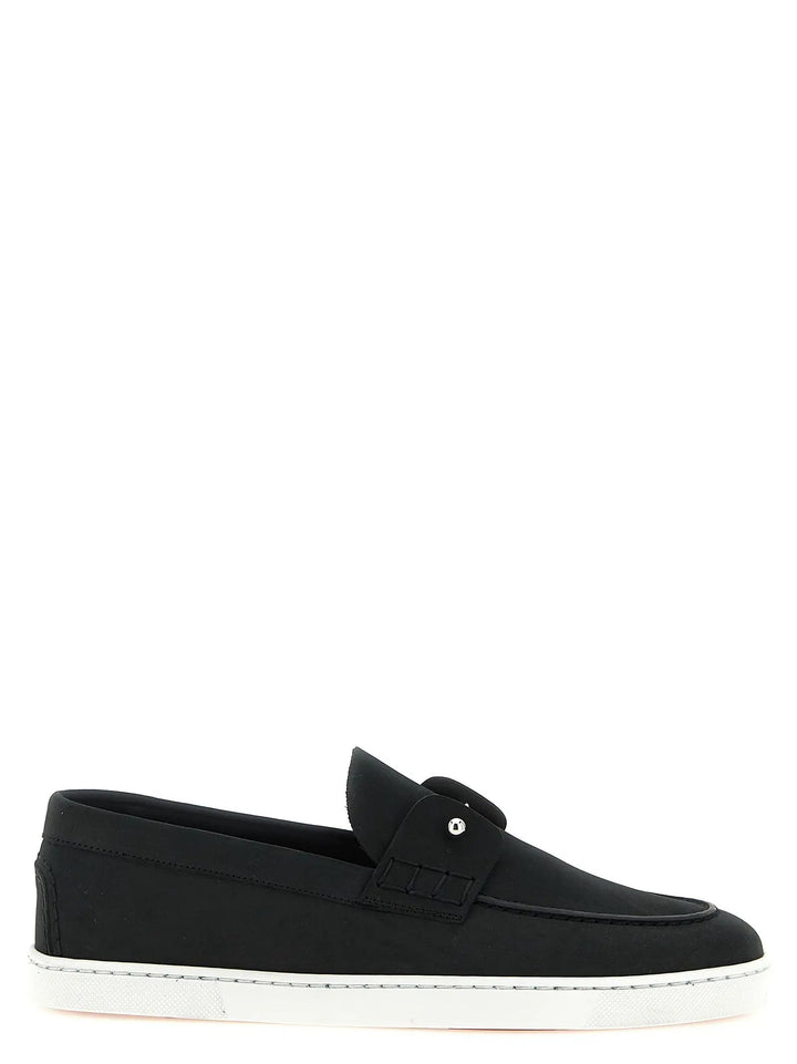 Christian Louboutin Black Calfskin Slip-On Loafers