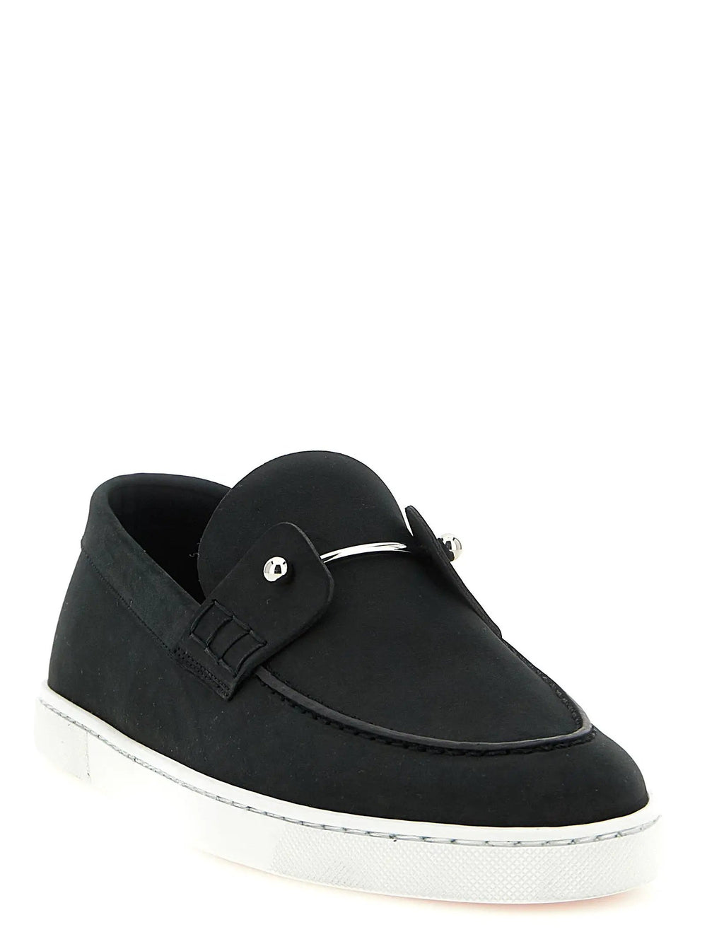 Christian Louboutin Sample Sale | Christian Louboutin Black Calfskin Slip-On Loafers - | Designer outlet