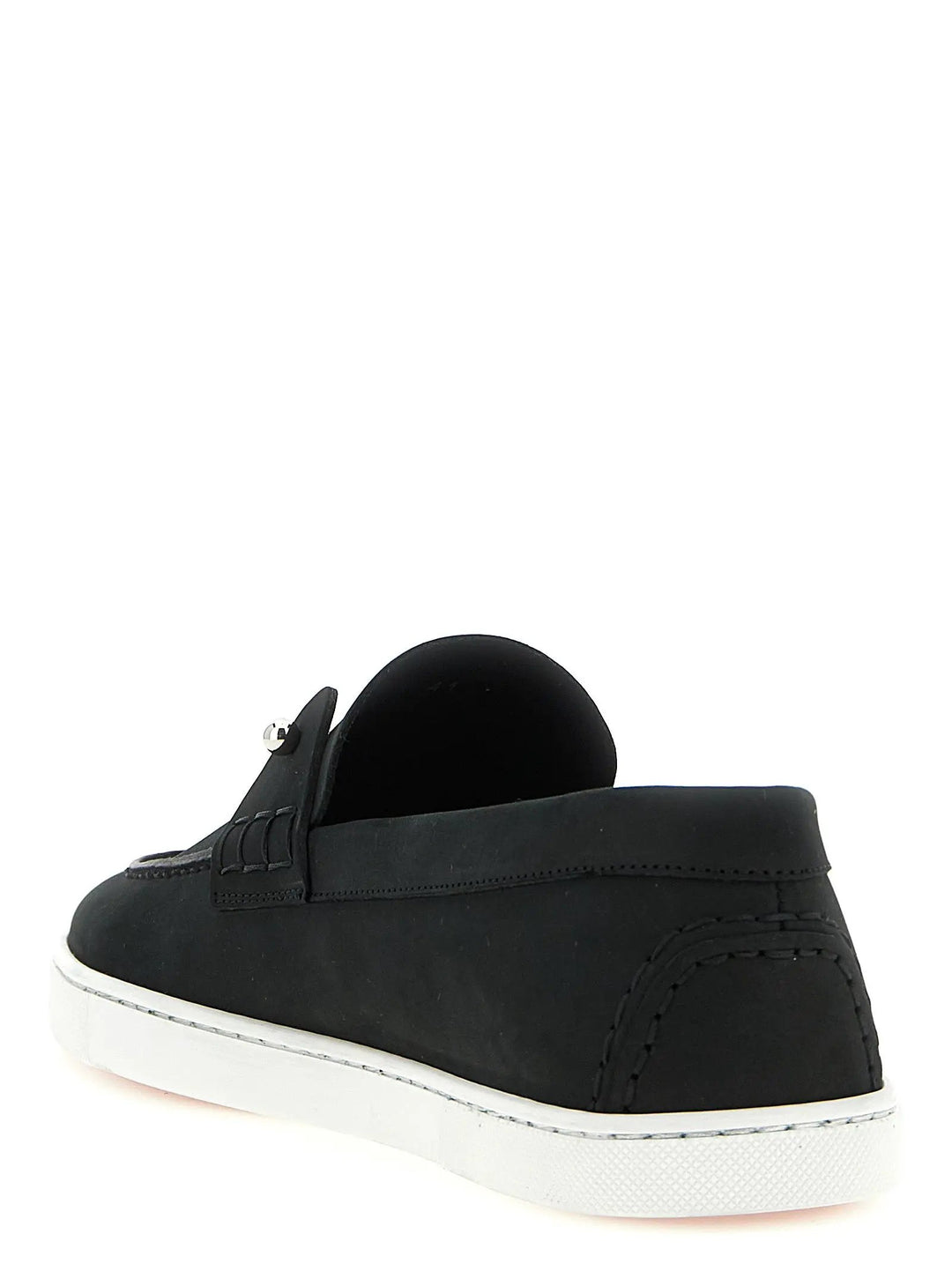 Christian Louboutin Black Calfskin Slip-On Loafers