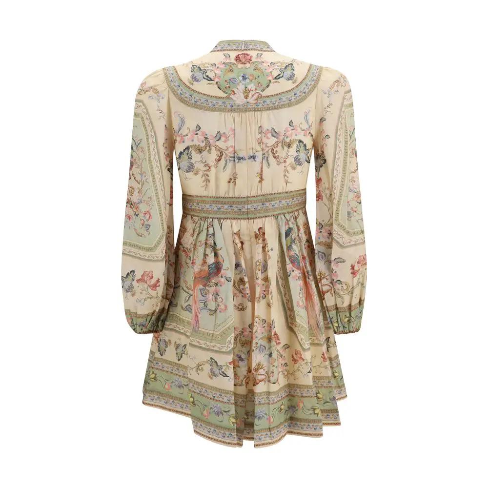 Zimmermann Linen Roselight Plunge Mini Dress