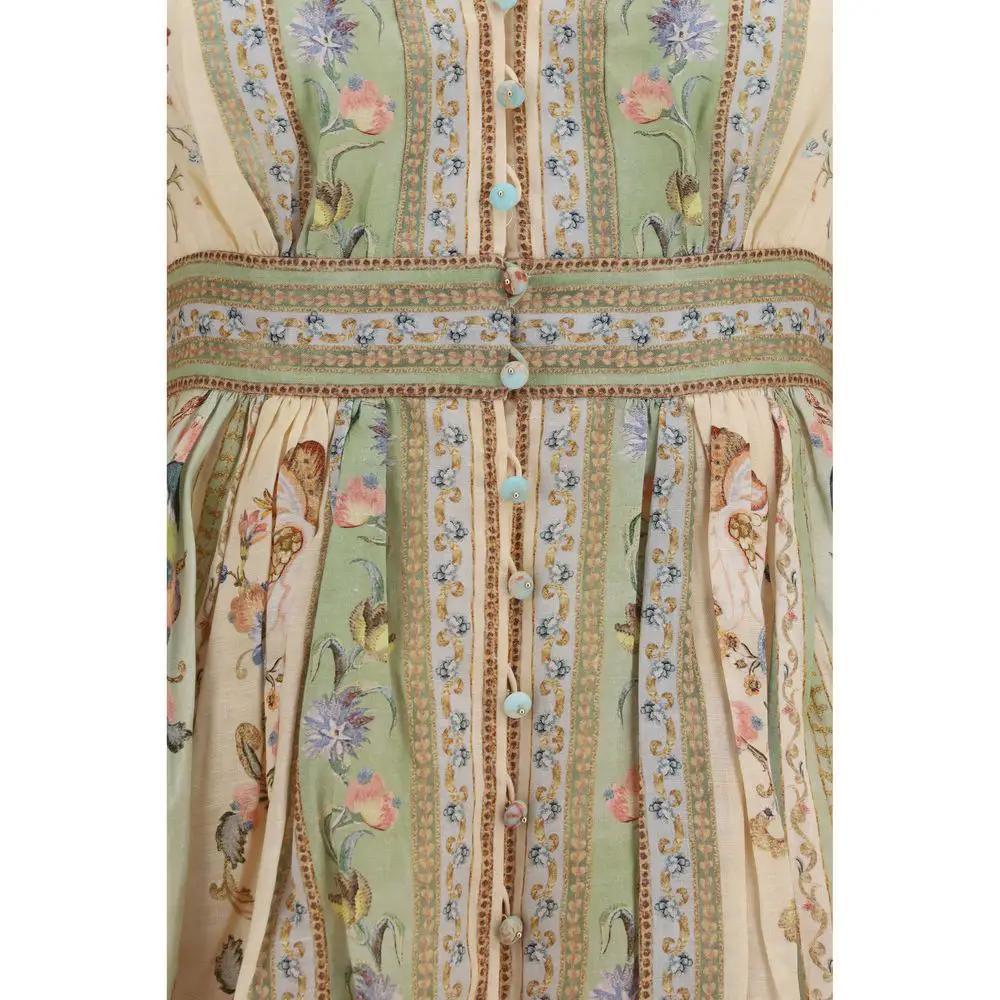 Zimmermann Multicolor Linen Casual Dress