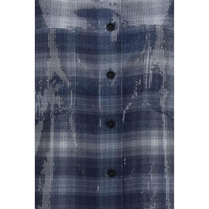 PINKO Blue Polyester Pattern Shirt