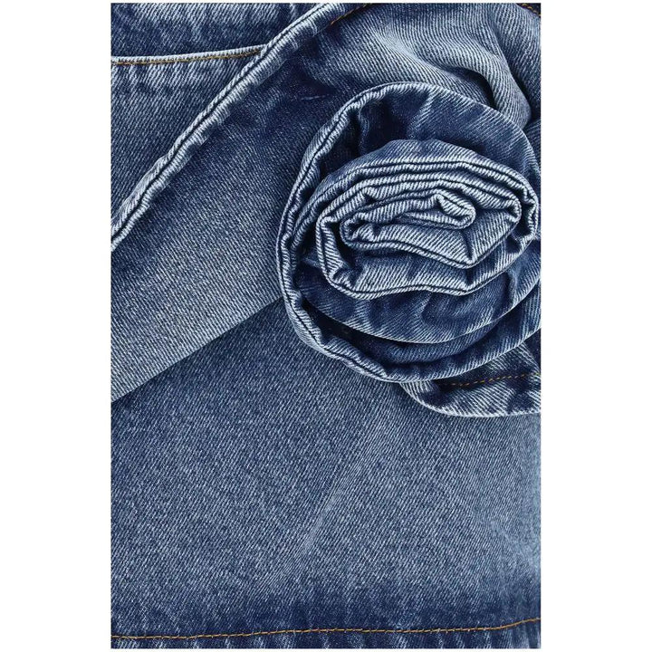 Magda Butrym Blue Cotton Mini Skirt