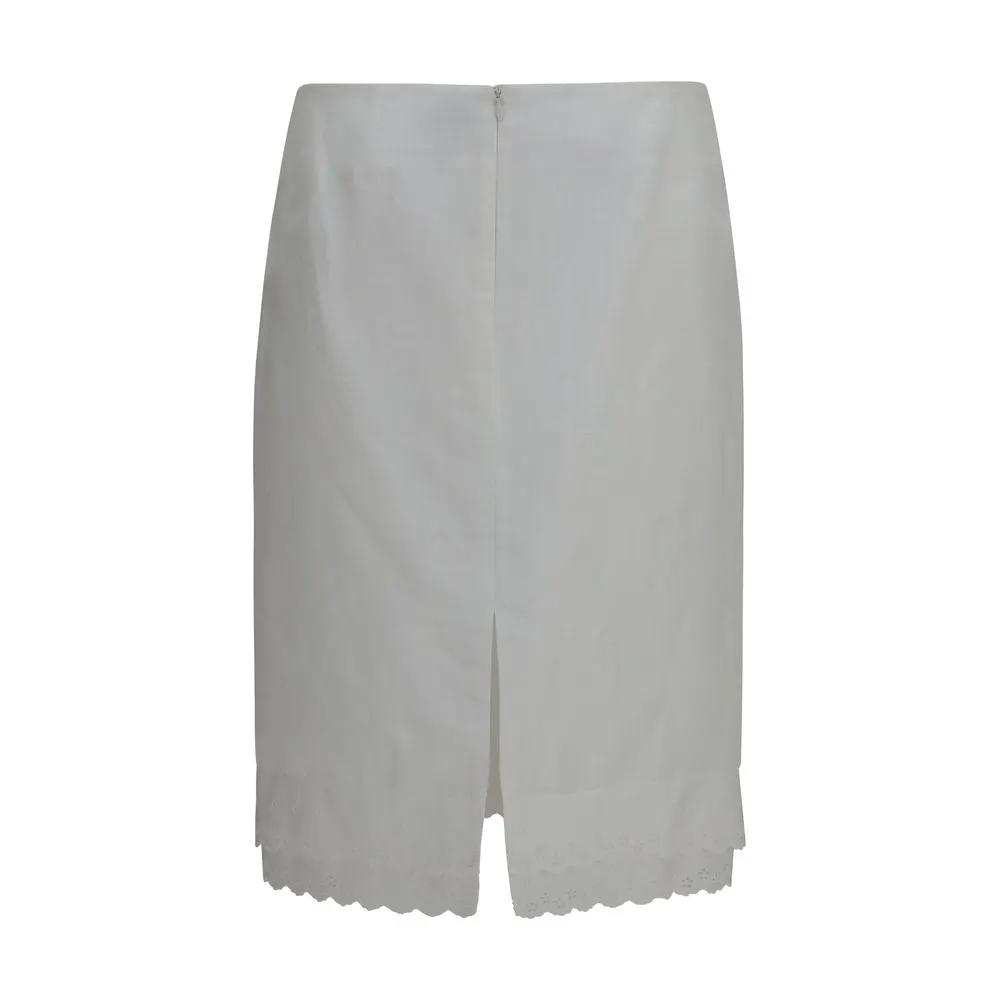 Magda Butrym White Cotton Midi Skirt