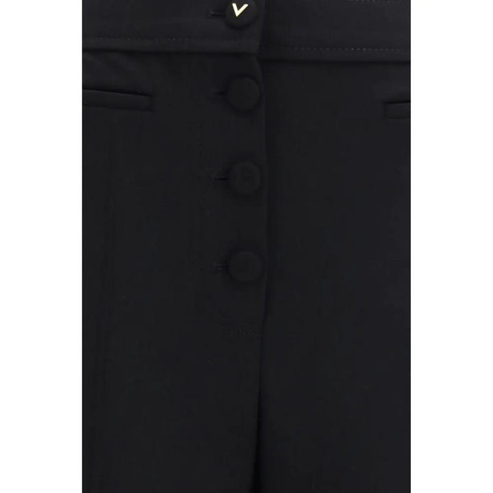 Valentino Garavani Black Wool Oves Aries Flared Pants