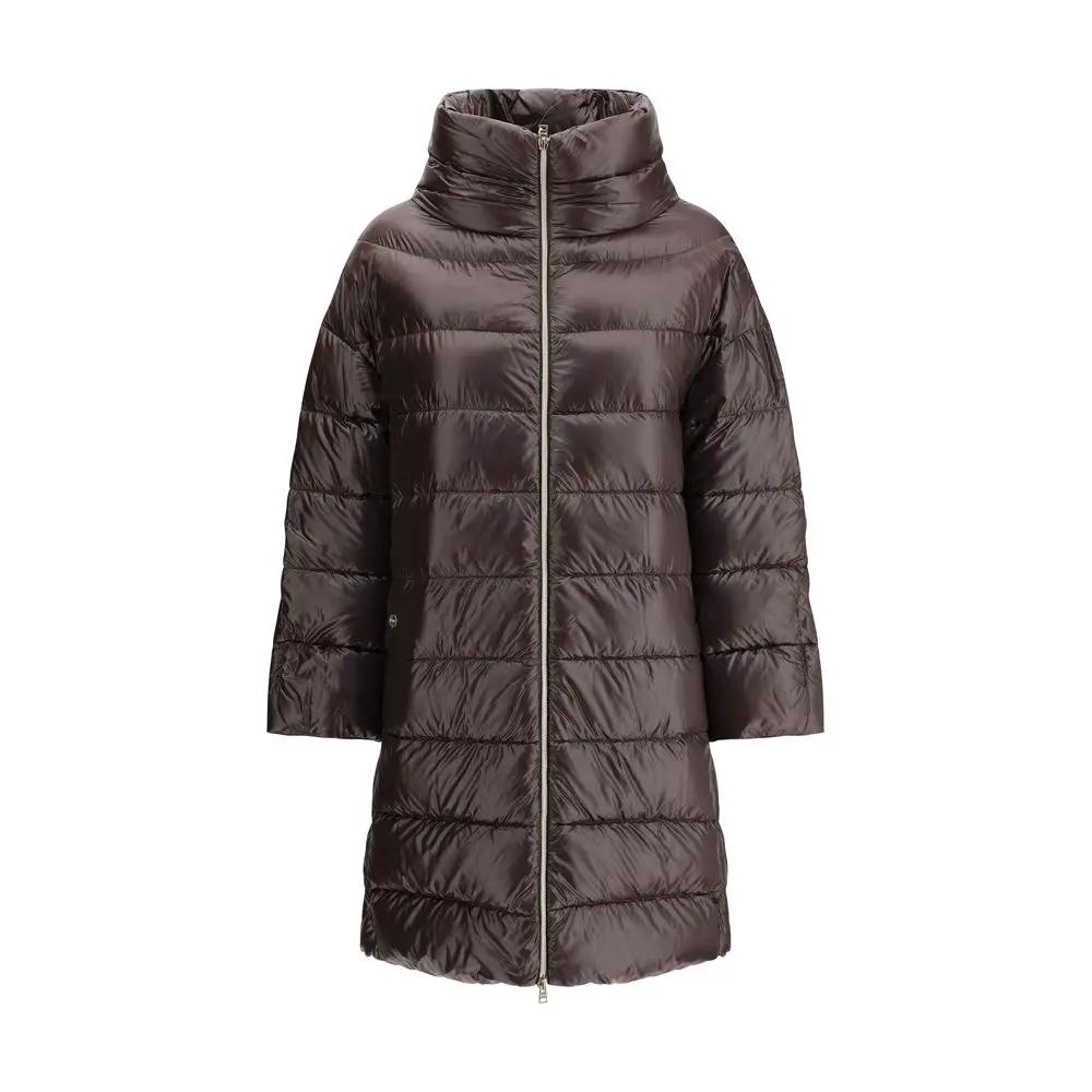 Herno Brown Polyester Full-Length Jacket